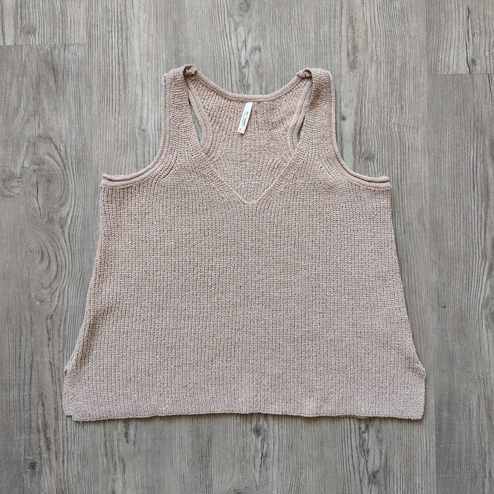 Women's Beige Knit Tank Top